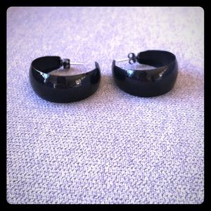 Black hoop earrings
